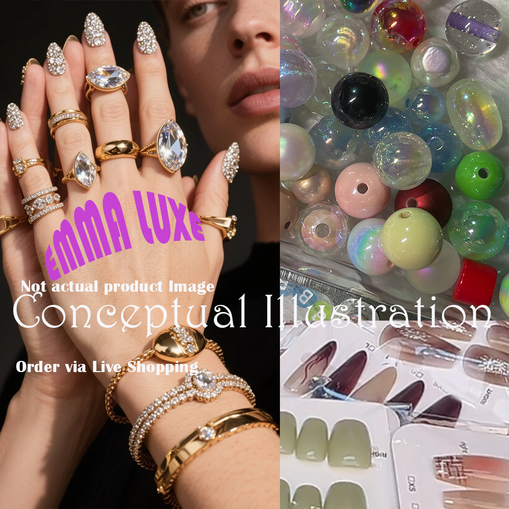 (W3) Press-on-Nails, Beads&Charms, Earings, Bracelet, etc Wholesale/Retail